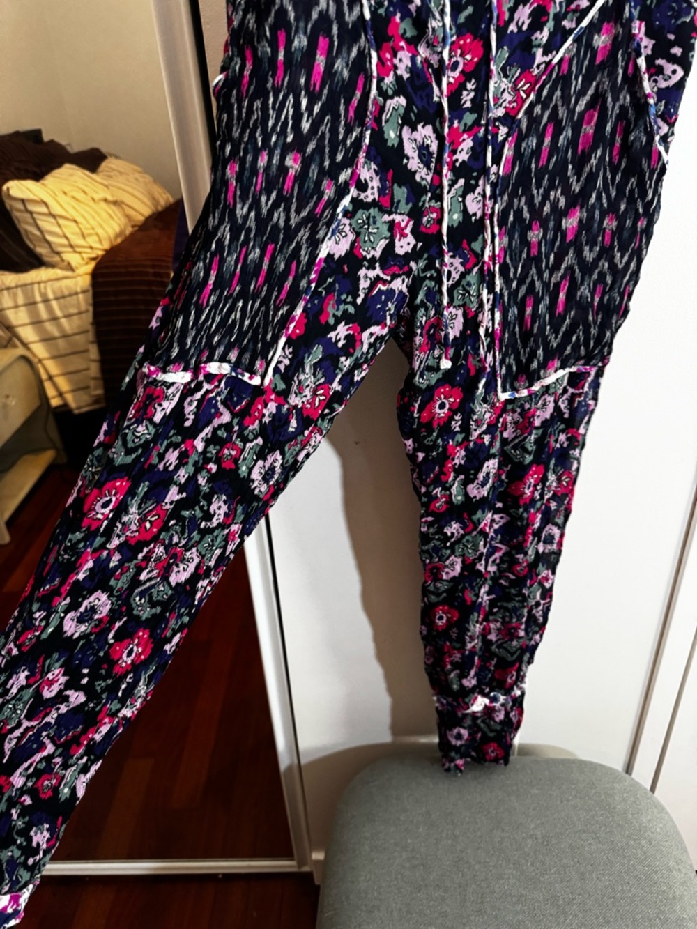ISABEL MARANT ÉTOILE mix-print straight-leg ankle trousers - Picture 6 of 7